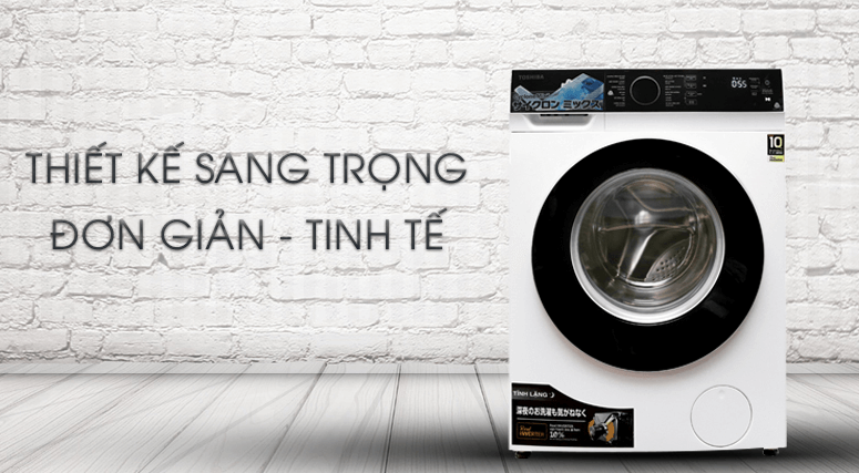 Máy giặt Toshiba với thiết kế sang trọng và tinh tế.