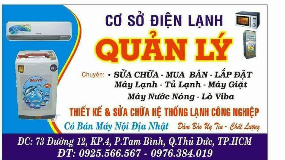 Trung tâm Điện Lạnh Quản Lý chuyên vệ sinh máy giặt Thủ Đức