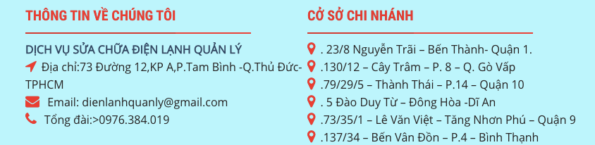Thông tin liên hệ của Điện Lạnh Quản Lý