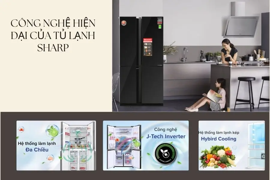 Công nghệ thông minh khi sử dụng tủ lạnh Sharp