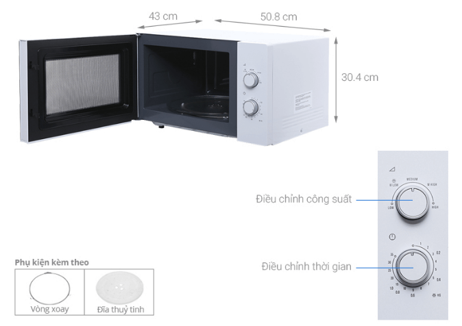 Kích thước lò vi sóng Electrolux EMM2525MW.