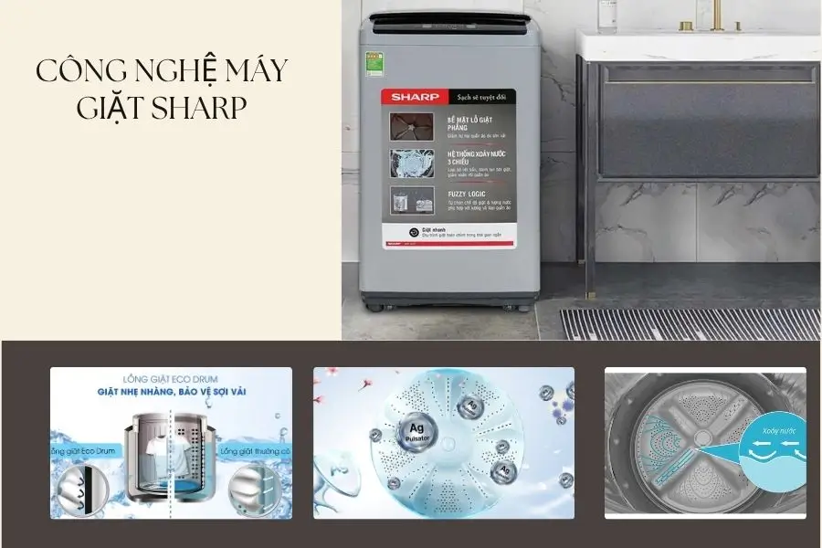 Công nghệ độc quyền thương hiệu máy giặt Sharp