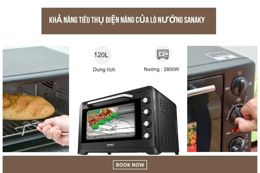 Khả năng tiêu thụ điện của lò nướng Sanaky