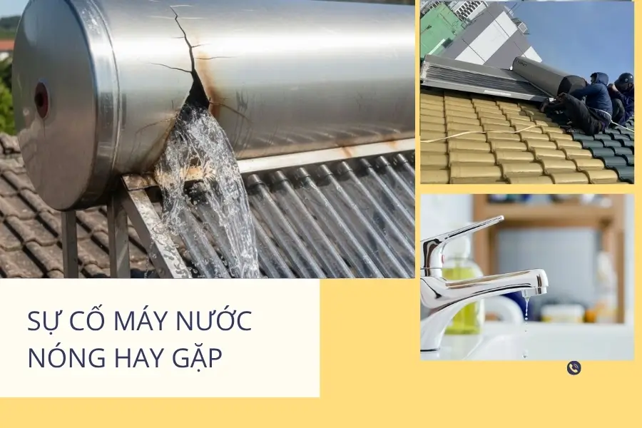 Sự cố máy nước nóng mặt trời hay gặp