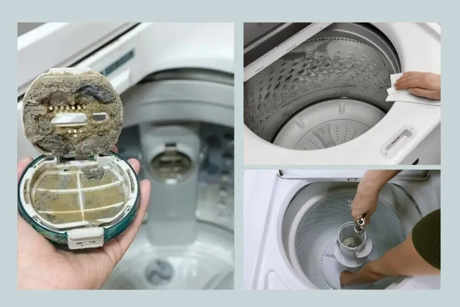 Cách vệ sinh máy giặt cửa trên