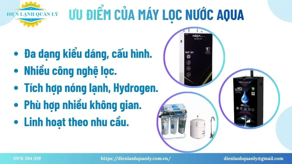 Ưu điểm của các loại máy lọc nước Aqua Ưu điểm của các loại máy lọc nước Aqua