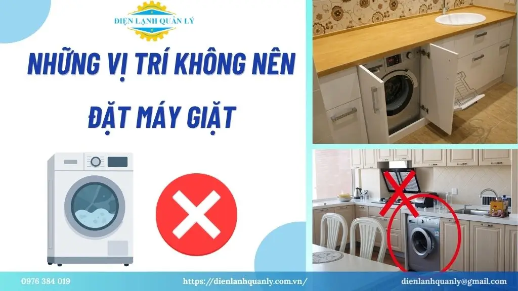 Những vị trí không nên lắp đặt máy giặt