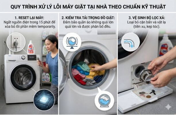 Quy trình sửa lỗi máy giặt không hoạt động