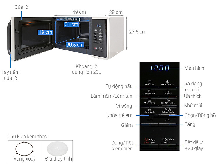 Cách cài đặt công suất nấu cho lò vi sóng samsung chi tiết