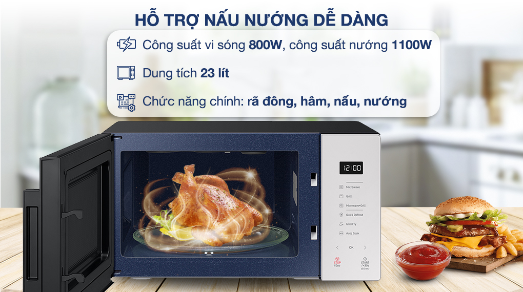 Cách cài đặt công suất nấu cho lò vi sóng samsung chi tiết