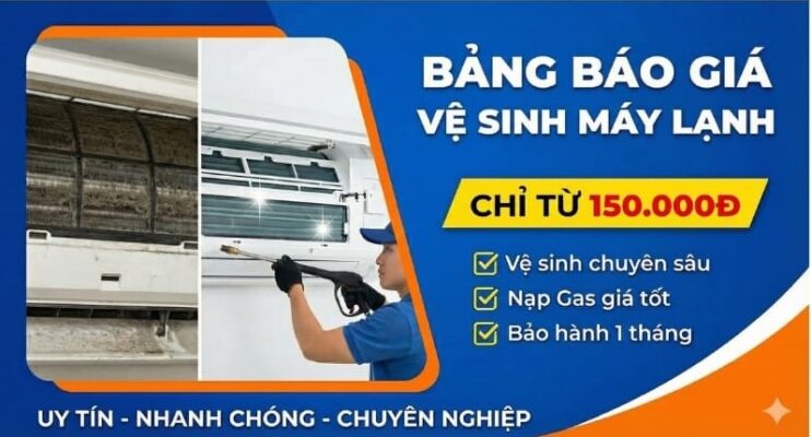 Bảng Báo Giá Vệ Sinh Máy Lạnh Của Điện Lạnh Quản Lý