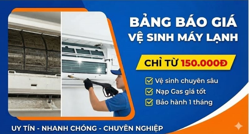 Bảng Báo Giá Vệ Sinh Máy Lạnh Của Điện Lạnh Quản Lý