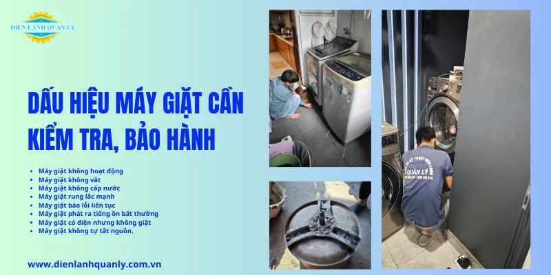 Dấu hiệu máy giặt cần kiểm tra, bảo hành