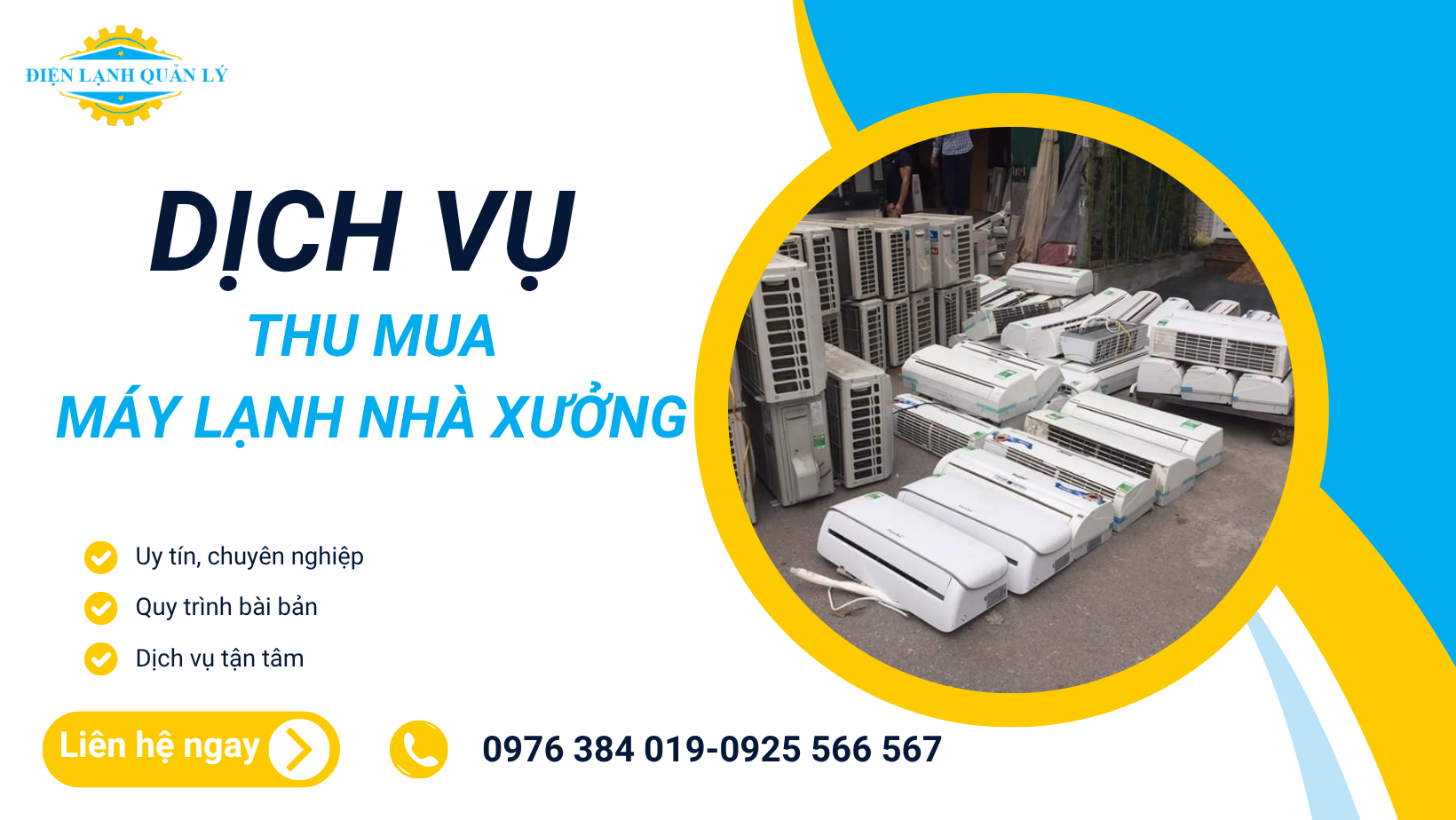 Điện Lạnh Quản Lý nhận thu mua mọi loại máy lạnh nhà xưởng