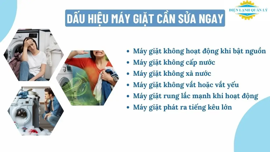 Dấu hiệu máy giặt cần sửa ngay