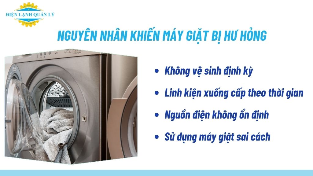 Nguyên nhân khiến máy giặt bị hư hỏng