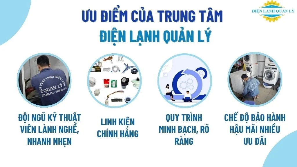 Dịch vụ sửa chữa máy giặt tại nhà của Điện Lạnh Quản Lý