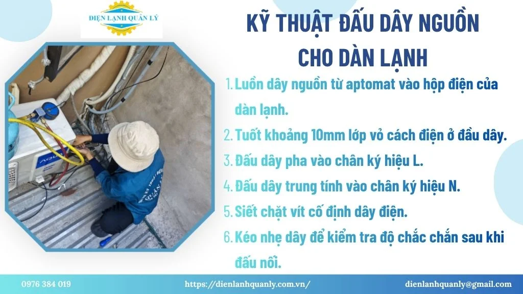 Kỹ thuật đấu dây nguồn cho dàn lạnh