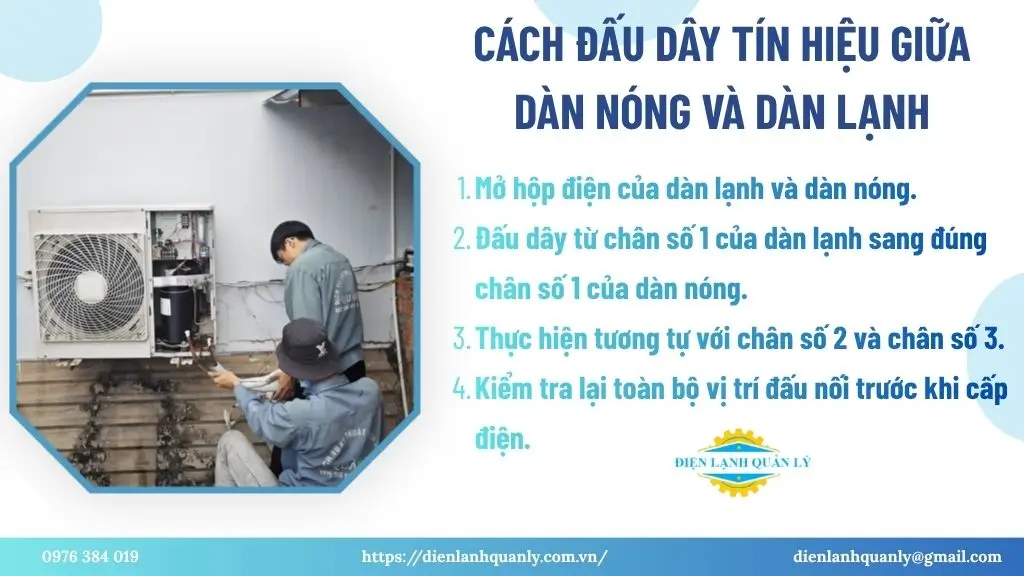 Cách đấu dây tín hiệu giữa dàn nóng và dàn lạnh