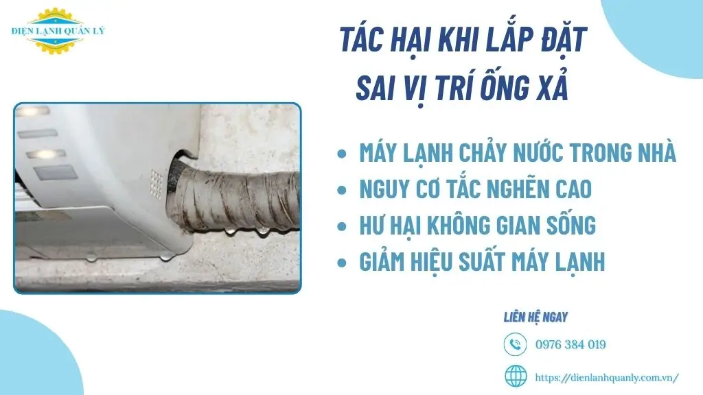 Tác hại khi lắp đặt sai vị trí ống xả