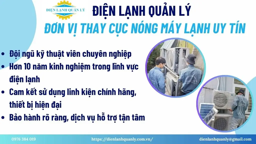 Điện Lạnh Quản Lý - Đơn vị thay cục nóng máy lạnh uy tín