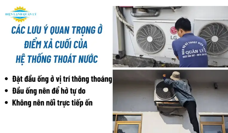 Các lưu ý quan trọng ở điểm xả cuối của hệ thống thoát nước