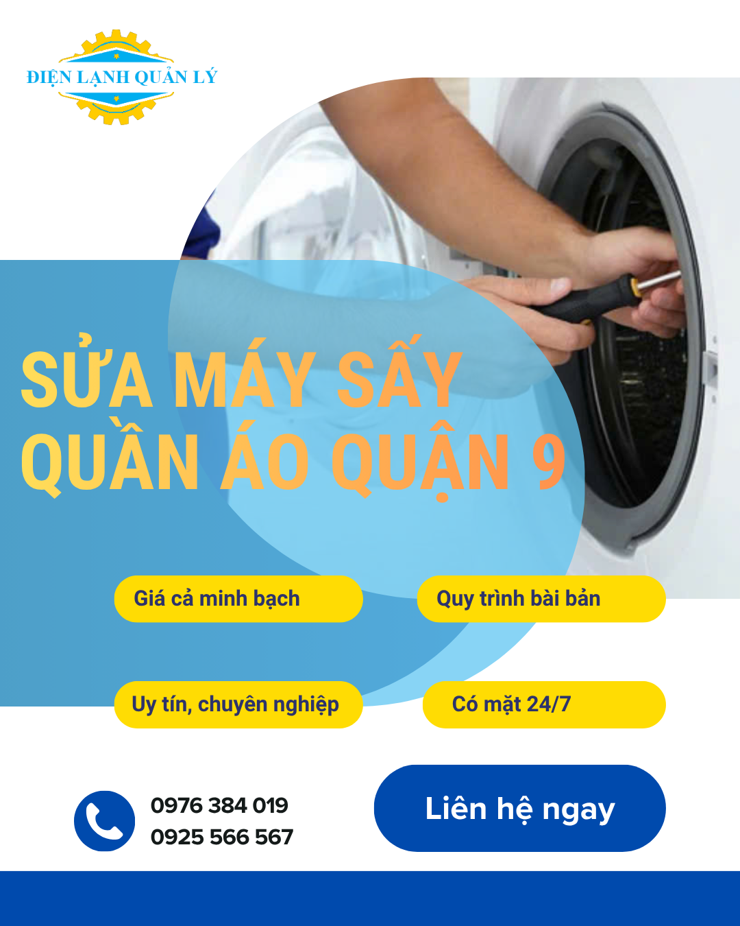 Điện Lạnh Quản Lý hỗ trợ dịch vụ 24/7, bảo hành dài hạn