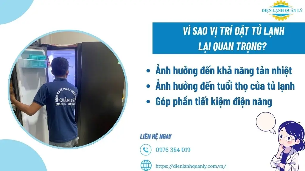 Vì sao vị trí đặt tủ lạnh lại quan trọng?