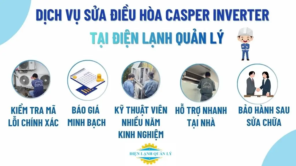 Dịch vụ sửa điều hòa Casper Inverter tại Điện Lạnh Quản Lý