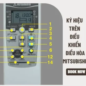 Ký hiệu trên điều khiển điều hoà Mitsubishi