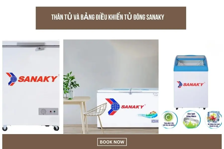 Thân vỏ tủ và bảng điều khiển tủ đông Sanaky Thân vỏ tủ và bảng điều khiển tủ đông Sanaky
