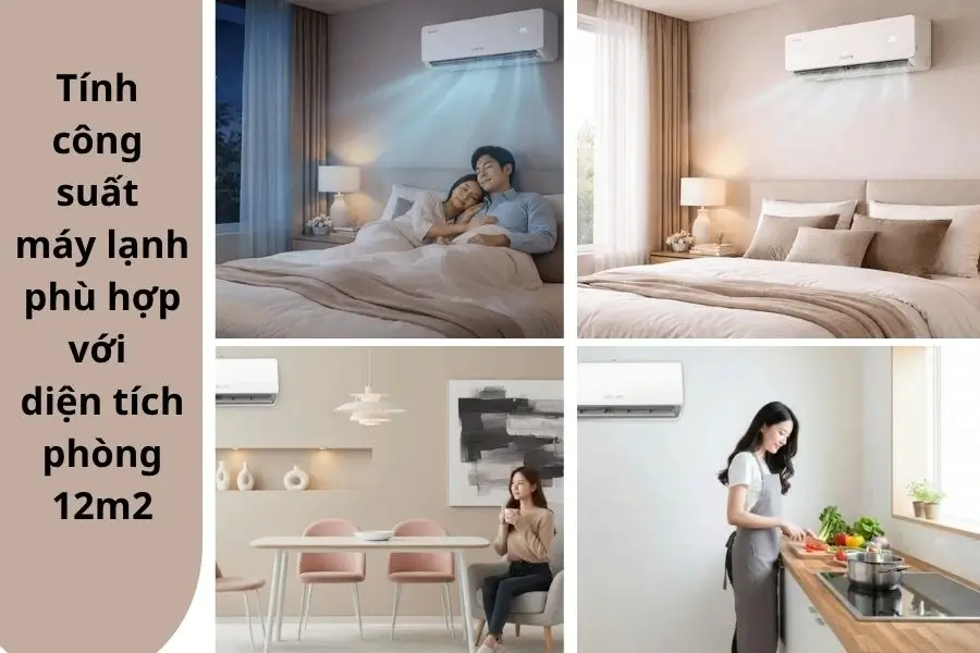 Công thức công suất điều hoà phòng 12m2