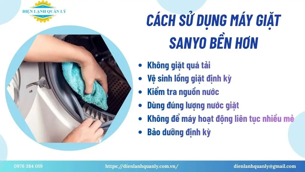 Cách sử dụng máy giặt Sanyo bền hơn
