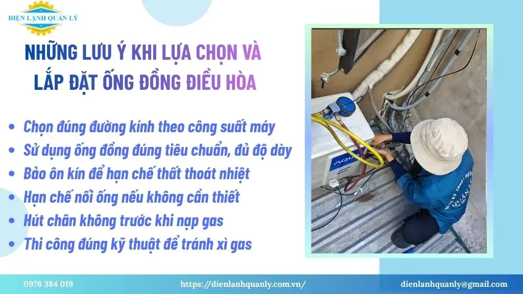 Những lưu ý khi lựa chọn và lắp đặt ống đồng điều hòa