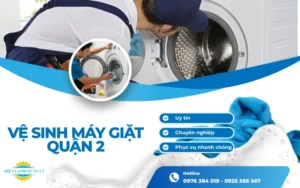 Dịch vụ vệ sinh máy giặt Quận 2 tại Điện Lạnh Quản Lý