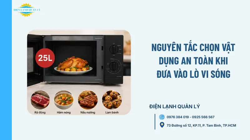 Nguyên tắc chọn vật dụng an toàn khi đưa vào lò vi sóng