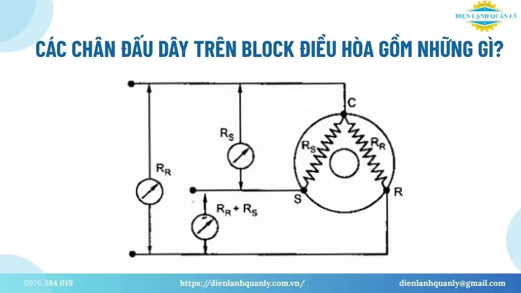 Các chân đấu dây trên block điều hòa gồm những gì?