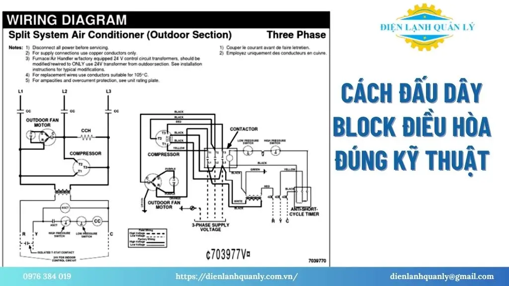 Cách đấu dây block điều hòa đúng kỹ thuật
