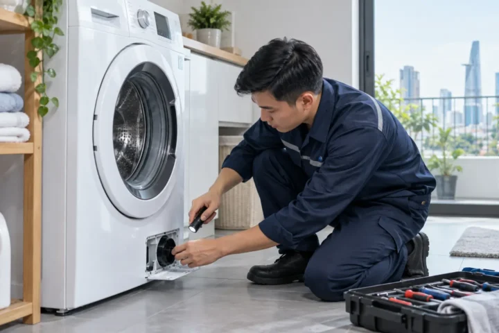 Kỹ thuật viên sửa máy giặt Electrolux tại nhà TPHCM